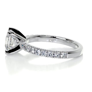 1.0 CT Princess Cut Pave Style CVD D/VS1 Diamond Engagement Ring 4