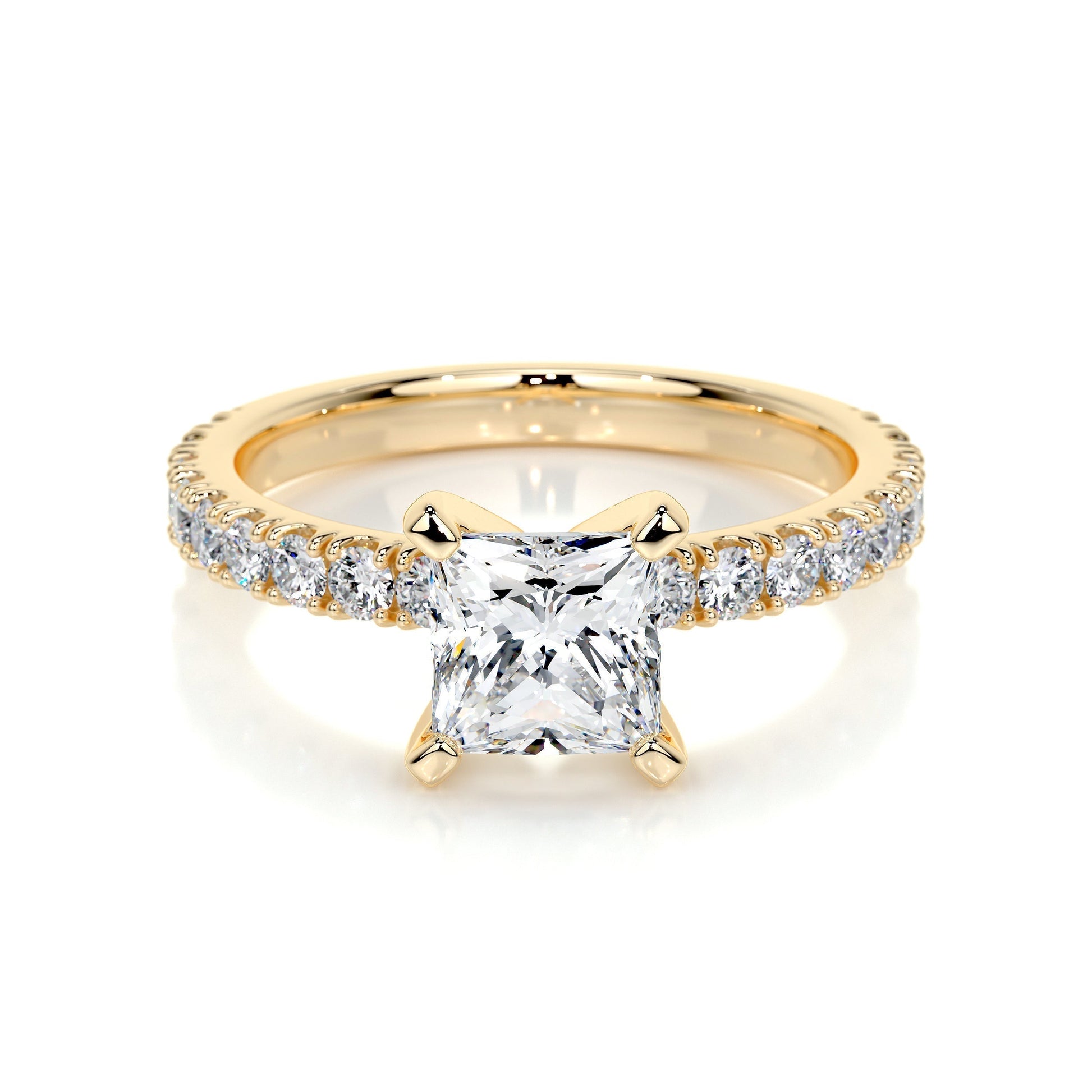 1.0 CT Princess Solitaire CVD D/VS1 Diamond Engagement Ring 7