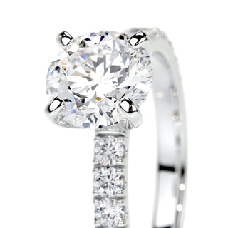 1.50 CT Round Cut Pave Style CVD F/VS1 Diamond Engagement Ring 5