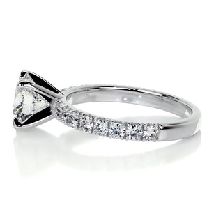 1.50 CT Round Cut Pave Style CVD F/VS1 Diamond Engagement Ring 6