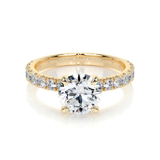 1.50 CT Round Cut Pave Style CVD F/VS1 Diamond Engagement Ring 8
