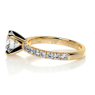 1.50 CT Round Cut Pave Style CVD F/VS1 Diamond Engagement Ring 11