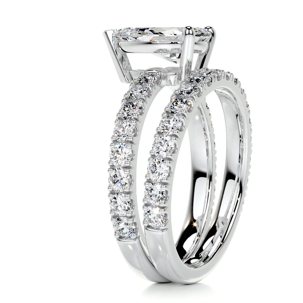 1.50 CT Pear Solitaire CVD F/VS Diamond Bridal Ring Set 6
