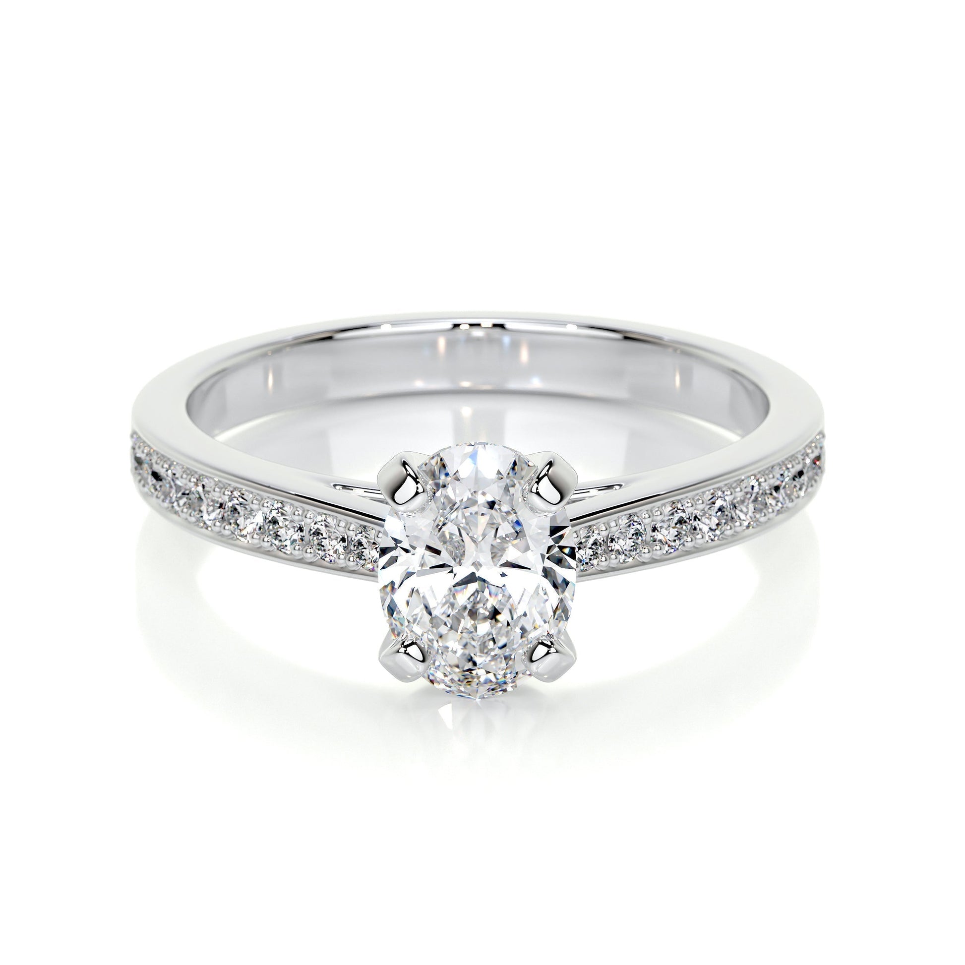 0.82 CT Oval Solitaire CVD F/VS2 Diamond Engagement Ring 1