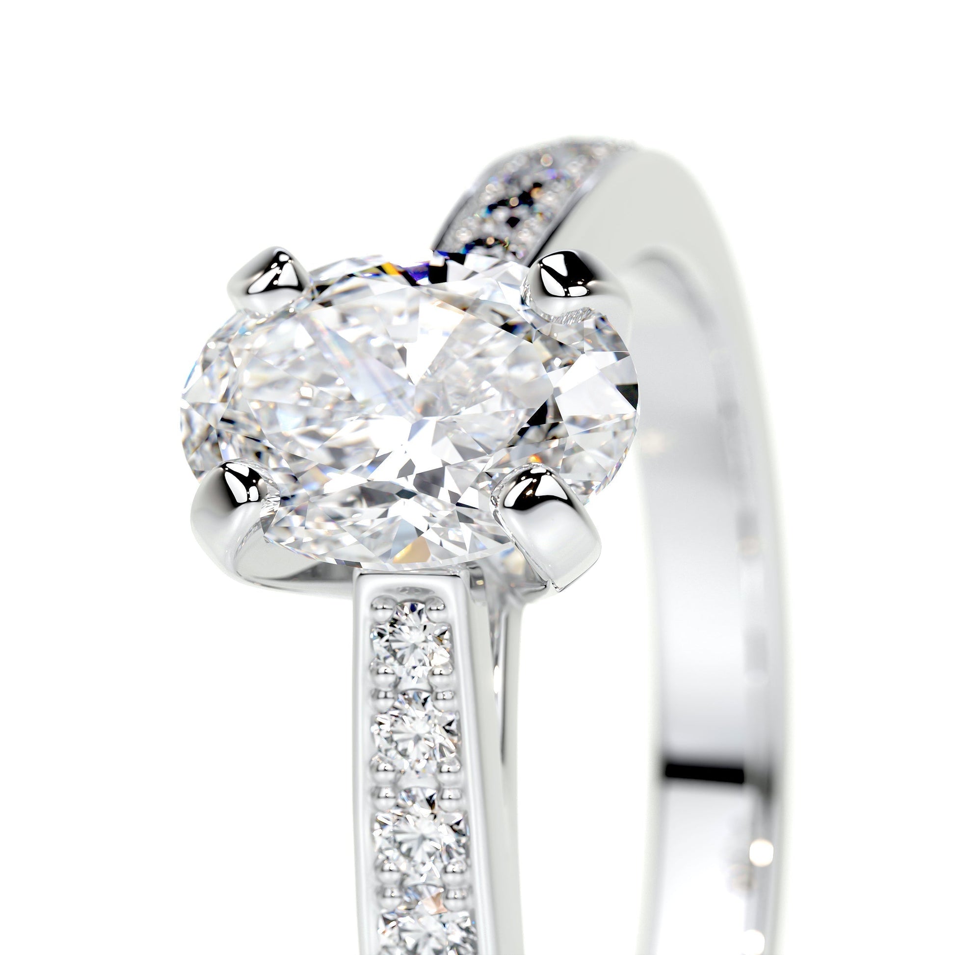 0.82 CT Oval Solitaire CVD F/VS2 Diamond Engagement Ring 4