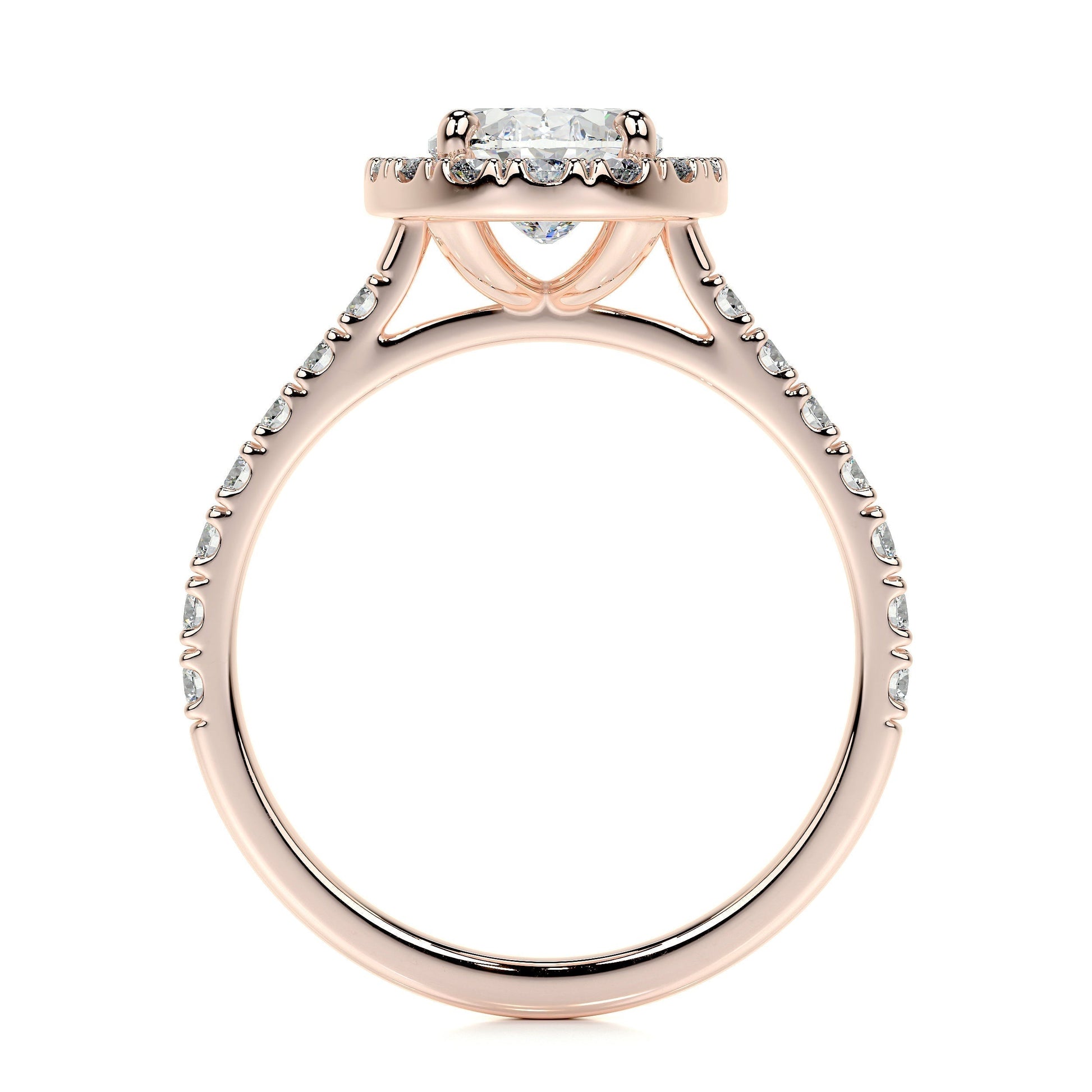 1.0 CT Oval Halo CVD F/VS2 Diamond Engagement Ring 15