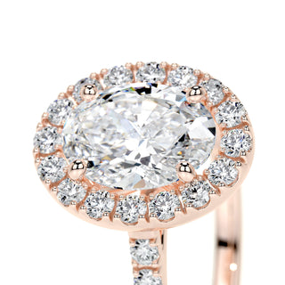1.0 CT Oval Halo CVD F/VS2 Diamond Engagement Ring 13