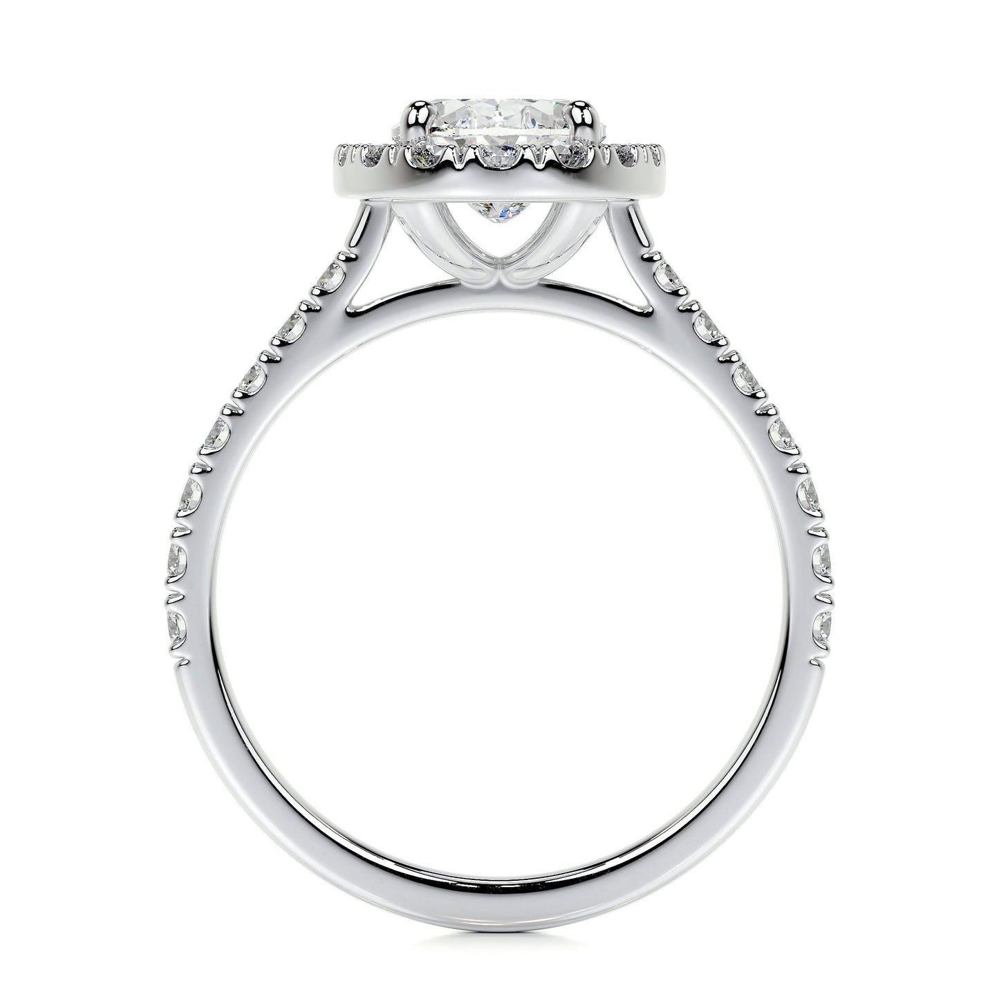 1.0 CT Oval Halo CVD F/VS2 Diamond Engagement Ring 4