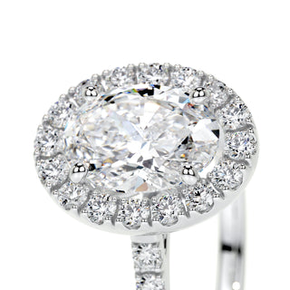 1.0 CT Oval Halo CVD F/VS2 Diamond Engagement Ring 3