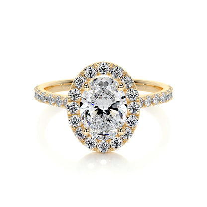 1.0 CT Oval Halo CVD F/VS2 Diamond Engagement Ring 7