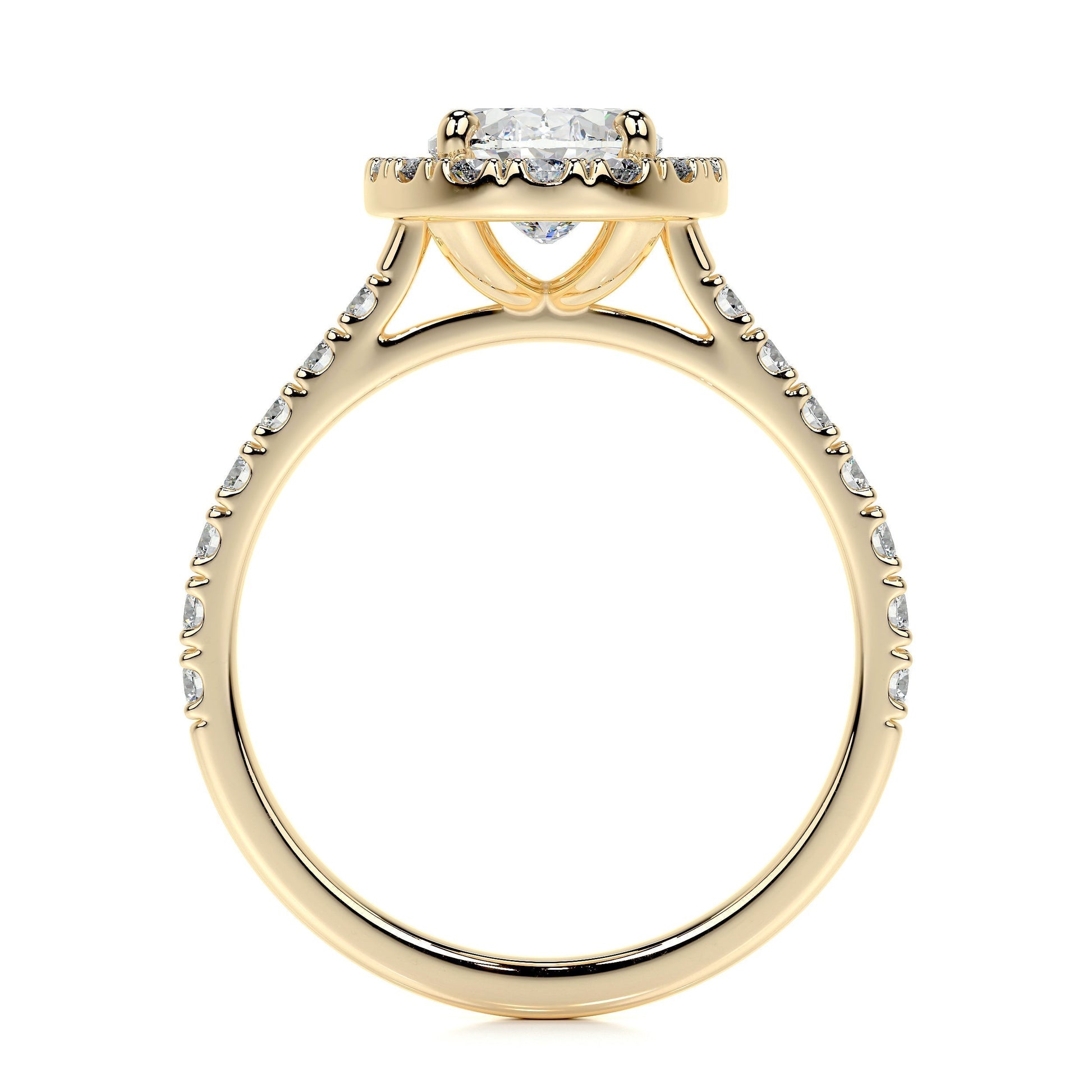 1.0 CT Oval Halo CVD F/VS2 Diamond Engagement Ring 10