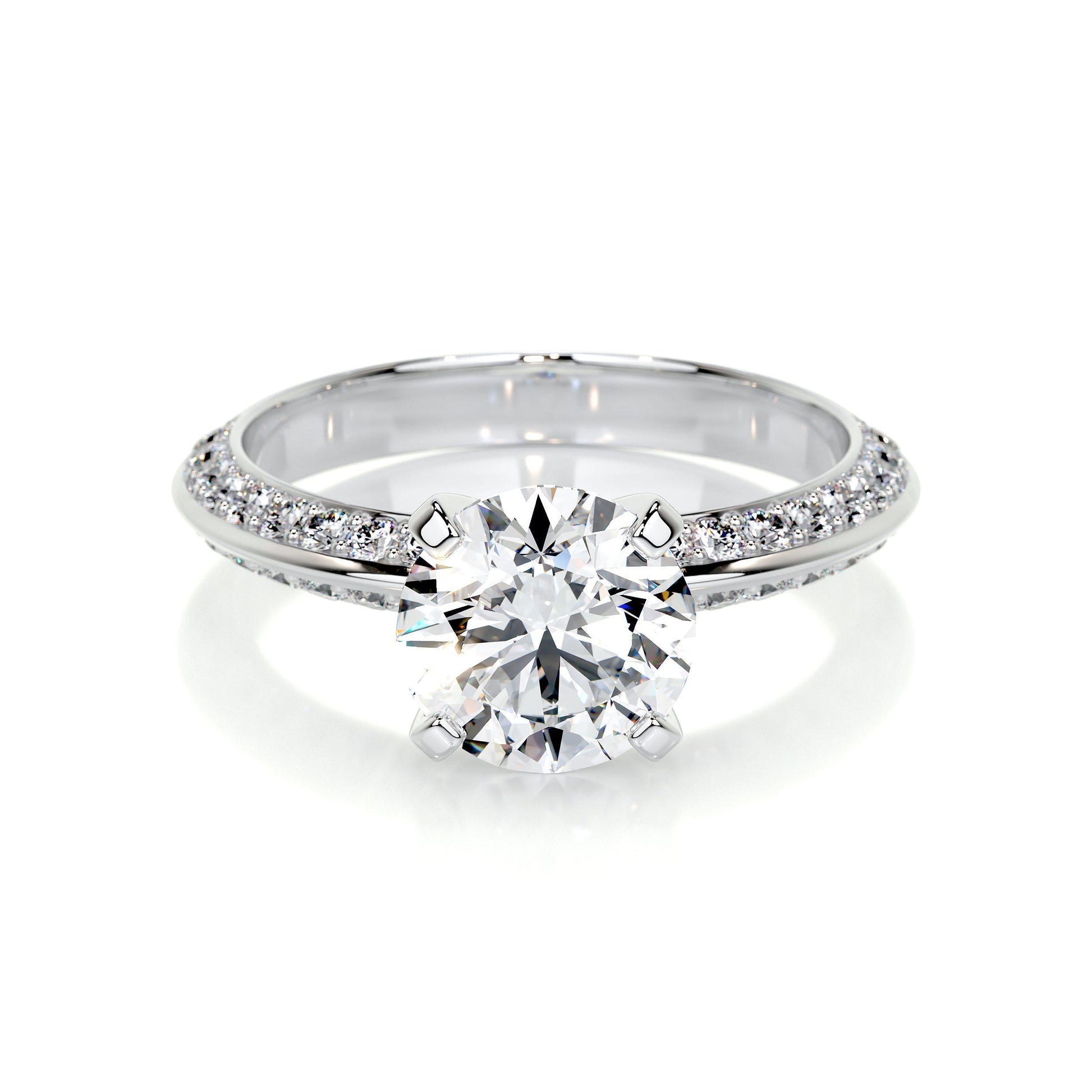 2.0 CT Round Solitaire CVD E/VS2 Diamond Engagement Ring 1