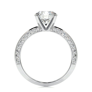 2.0 CT Round Cut Pave Style CVD E/VS2 Diamond Engagement Ring 5