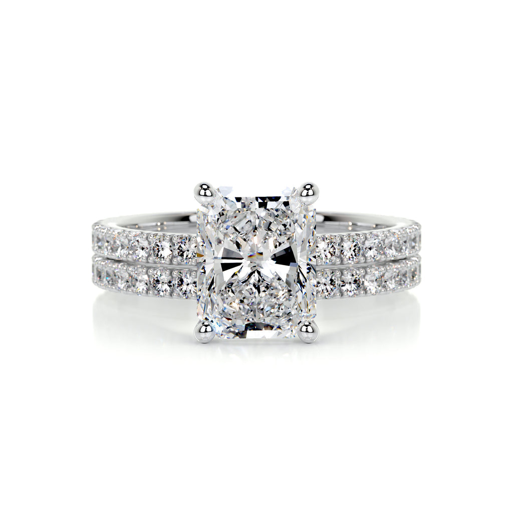 1.50 CT Radiant Solitaire CVD F/VS Diamond Bridal Ring Set 1