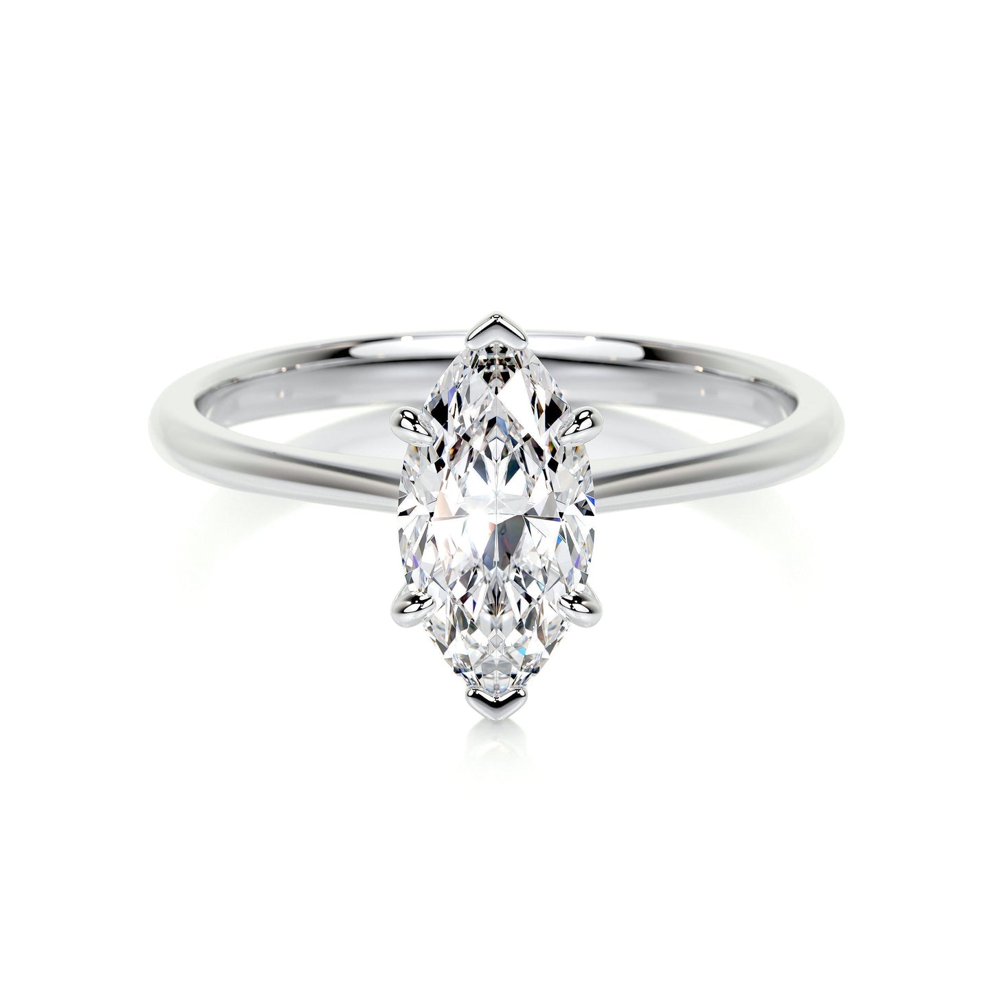 1.0 CT Marquise Solitaire CVD F/VS2 Diamond Engagement Ring 1