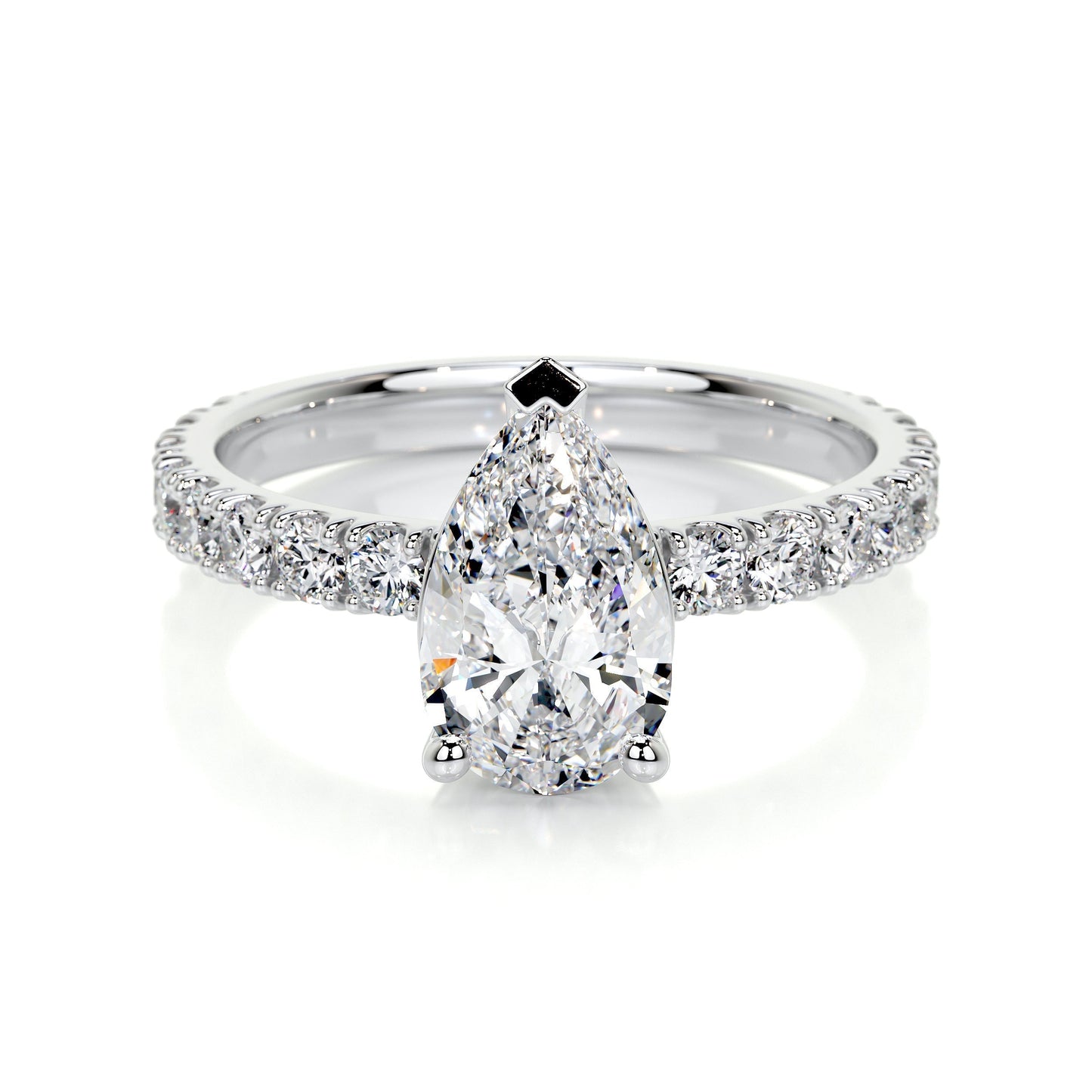 1.50 CT Pear Solitaire CVD E/VS2 Diamond Engagement Ring 1