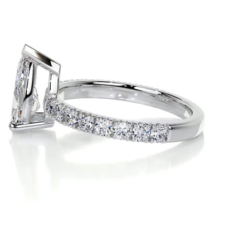 1.50 CT Pear Cut Pave Style CVD G/VS2 Diamond Engagement Ring 26