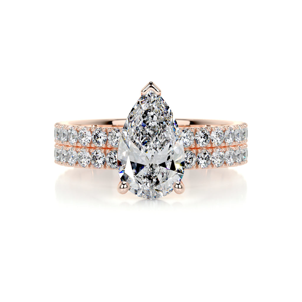 2.0 CT Pear Solitaire CVD F/VS Diamond Bridal Set 13