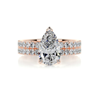 2.0 CT Pear Solitaire CVD F/VS Diamond Bridal Set 13