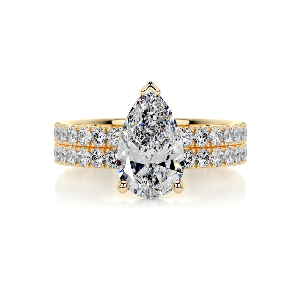 2.0 CT Pear Solitaire CVD F/VS Diamond Bridal Set 7