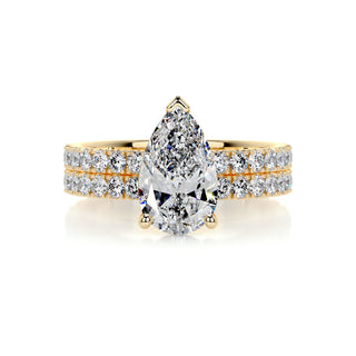 2.0 CT Pear Solitaire CVD F/VS Diamond Bridal Set 7