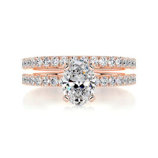 1.0 CT Oval Solitaire CVD F/VS Diamond Bridal Ring Set 13