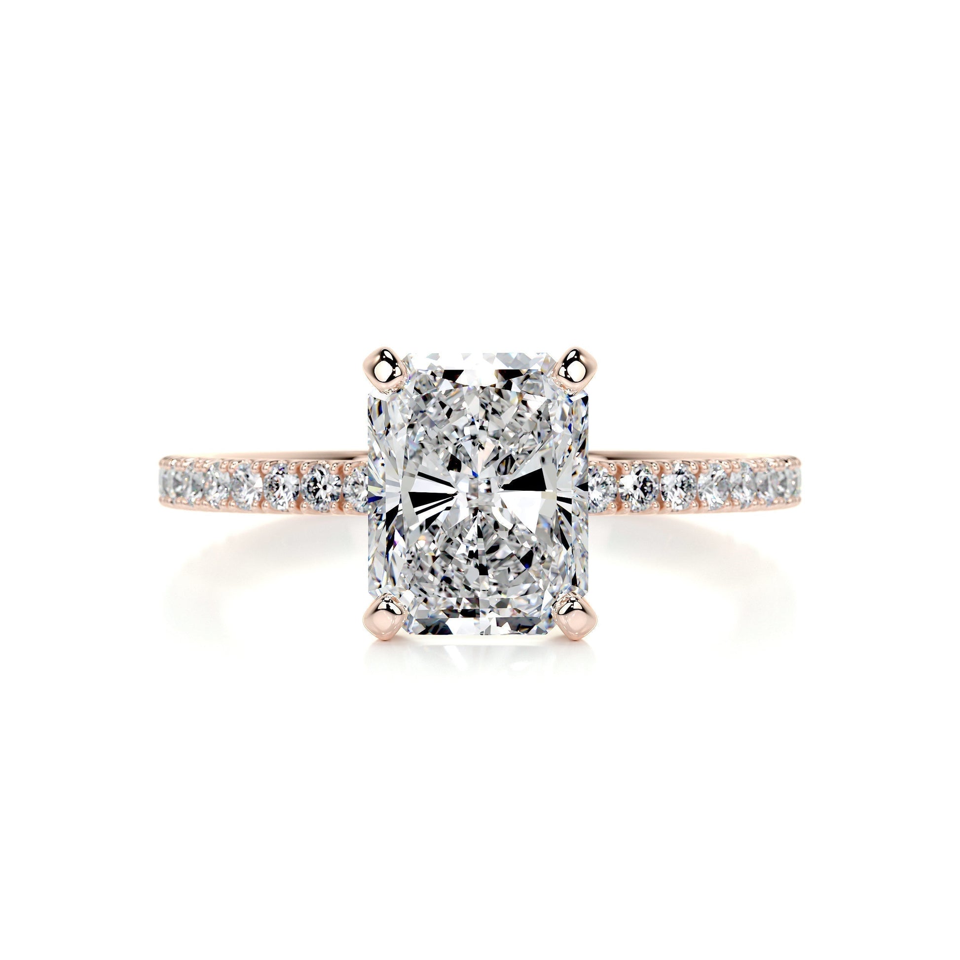 2 CT Radiant Solitaire CVD F/VS2 Diamond Engagement Ring 9