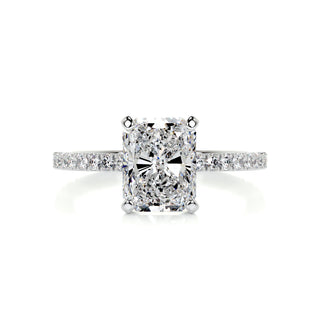 2 CT Radiant Cut Pave Setting CVD F/VS2 Diamond Engagement Ring 1