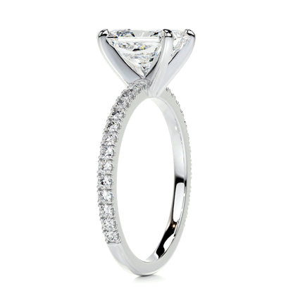 2 CT Radiant Solitaire CVD F/VS2 Diamond Engagement Ring 3