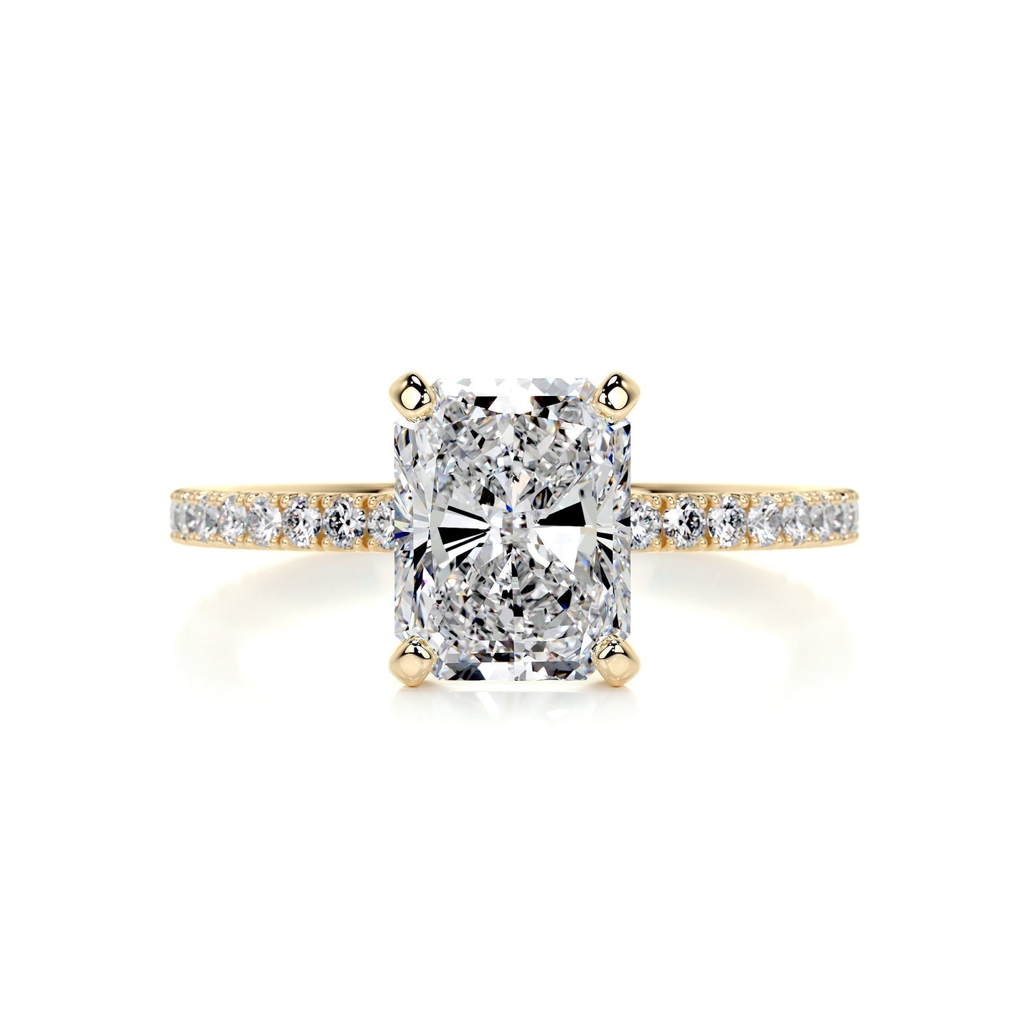 2 CT Radiant Solitaire CVD F/VS2 Diamond Engagement Ring 5
