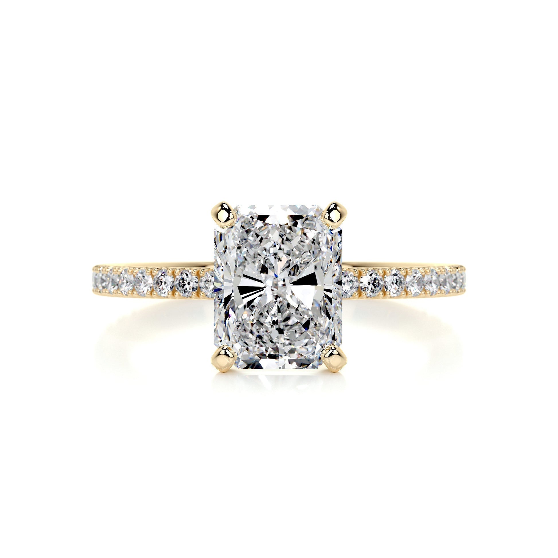 2 CT Radiant Solitaire CVD F/VS2 Diamond Engagement Ring 5