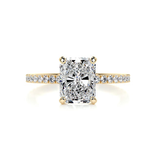 2 CT Radiant Cut Pave Setting CVD F/VS2 Diamond Engagement Ring 5