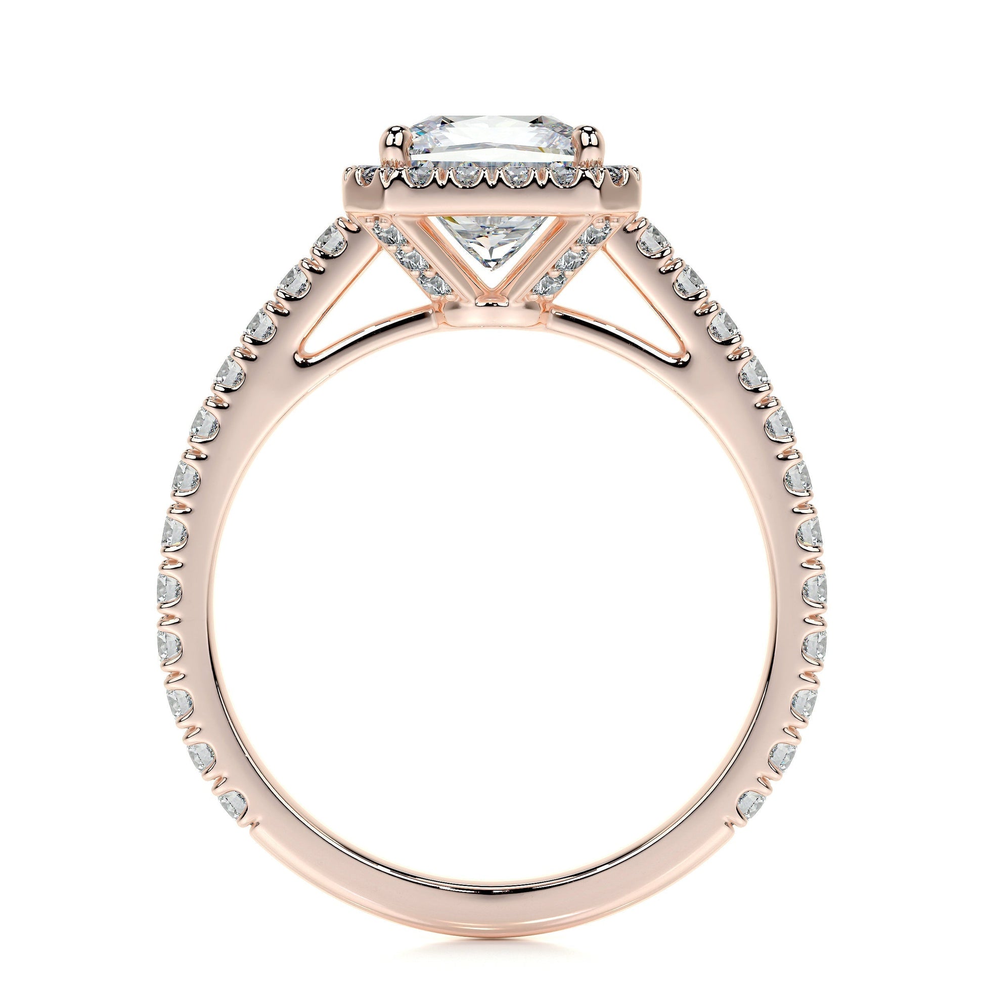 1.20 CT Princess Halo CVD E/VS2 Diamond Engagement Ring 17
