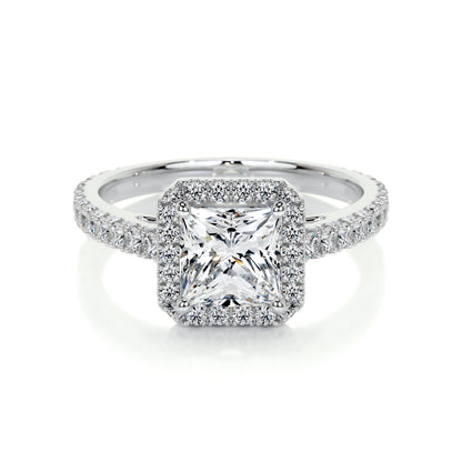 1.20 CT Princess Halo CVD E/VS2 Diamond Engagement Ring 1