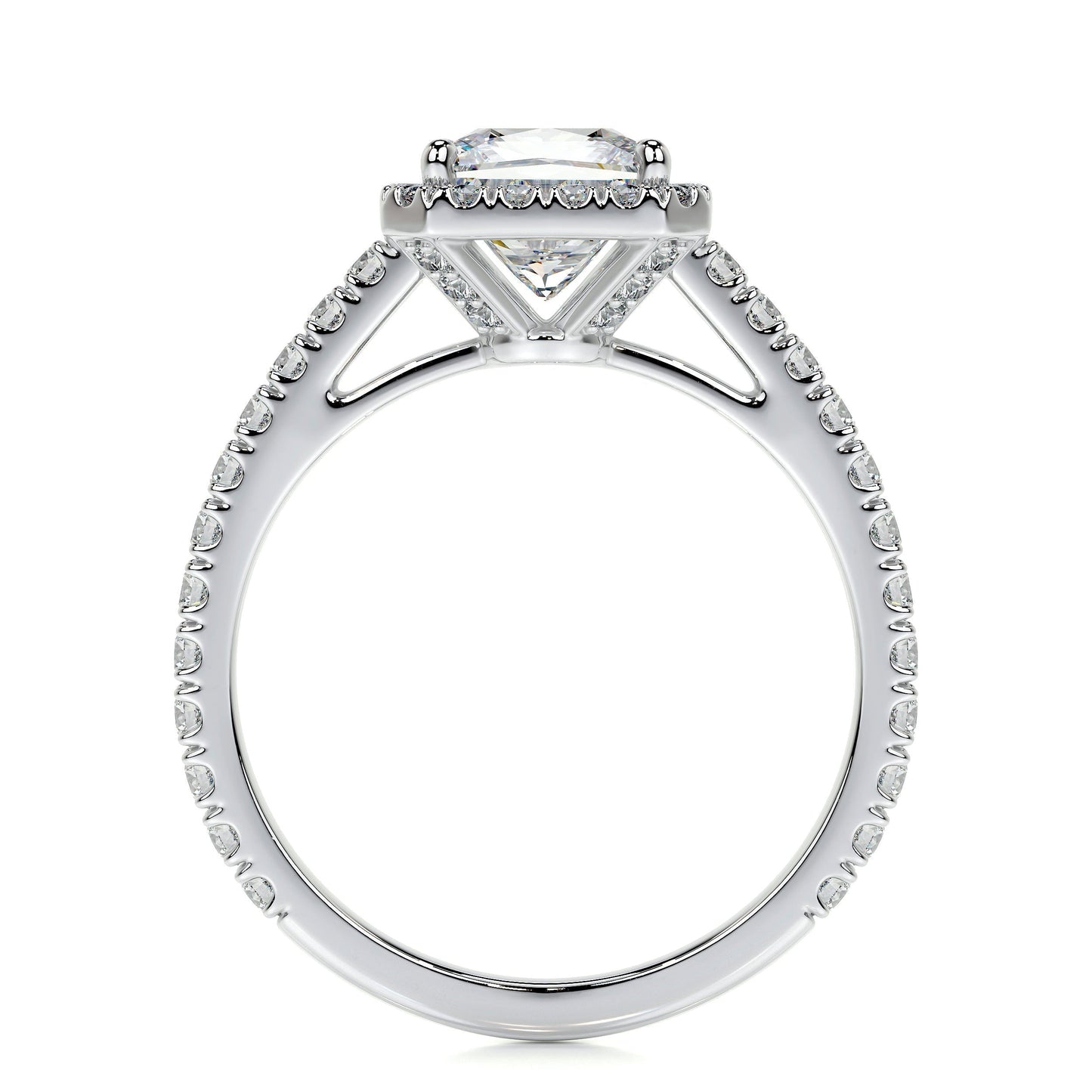 1.20 CT Princess Halo CVD E/VS2 Diamond Engagement Ring 7