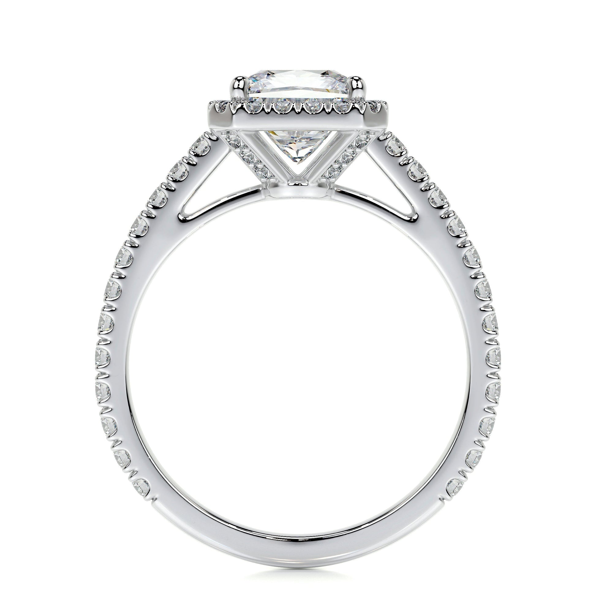 1.20 CT Princess Halo CVD E/VS2 Diamond Engagement Ring 7