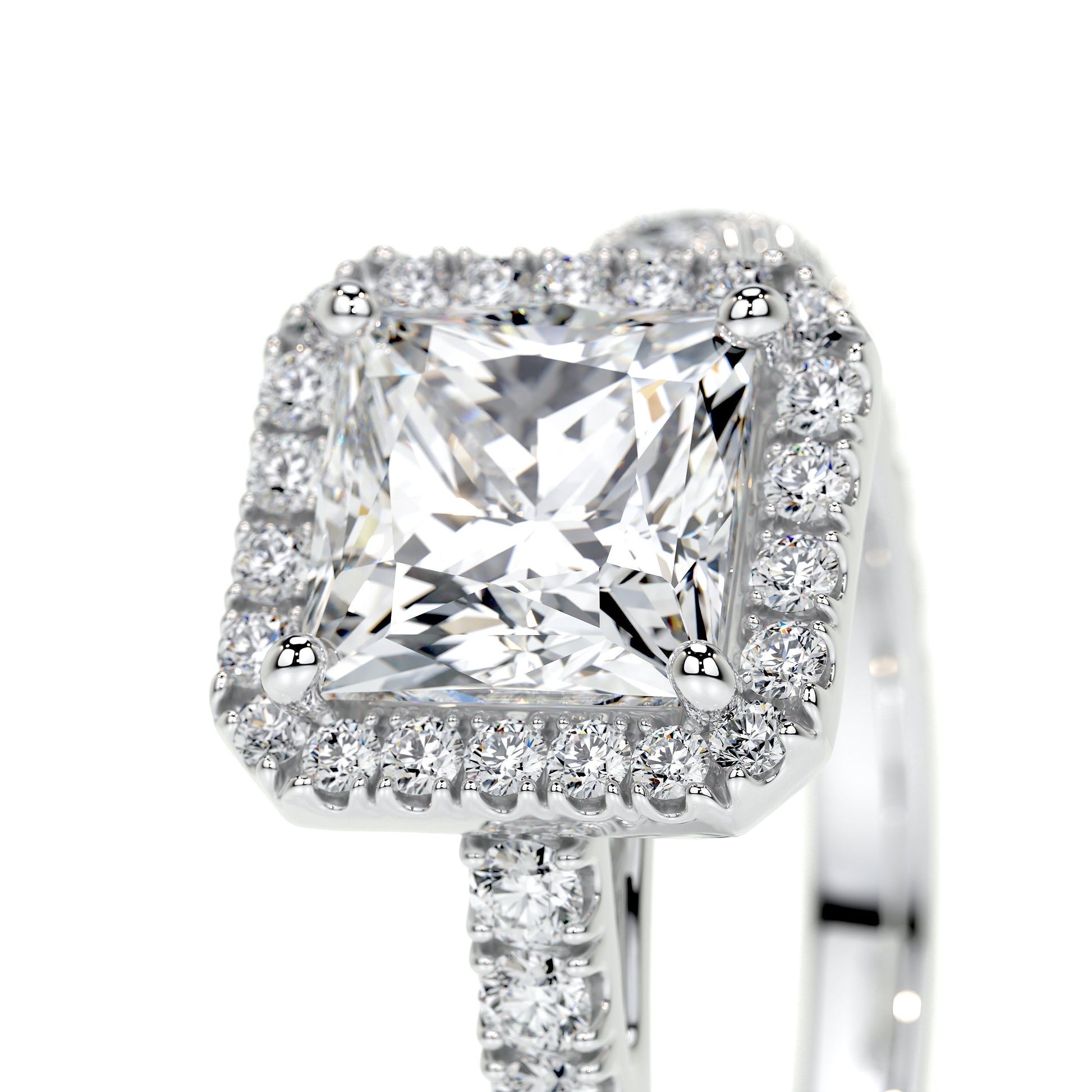 1.20 CT Princess Halo CVD E/VS2 Diamond Engagement Ring 5