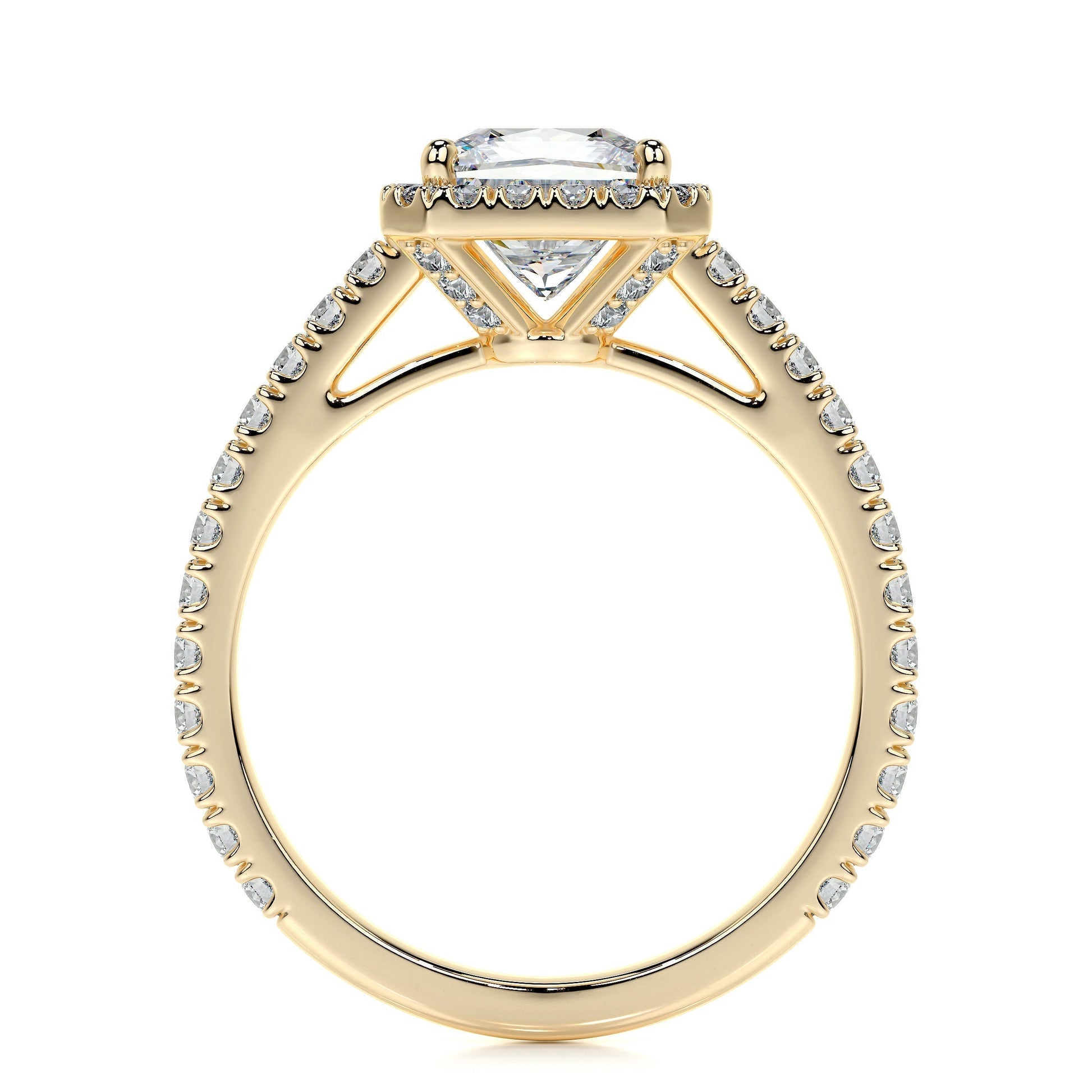 1.20 CT Princess Halo CVD E/VS2 Diamond Engagement Ring 12