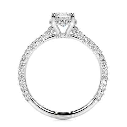 1.20 CT Oval Triple Pave CVD H/SI1 Diamond Engagement Ring 6