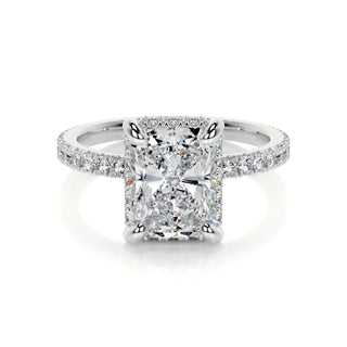 2.0 CT Radiant Hidden Halo CVD E/VS2 Diamond Engagement Ring 1