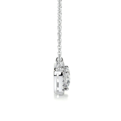 1.0 CT Round Halo CVD F/VS Diamond Necklace 4