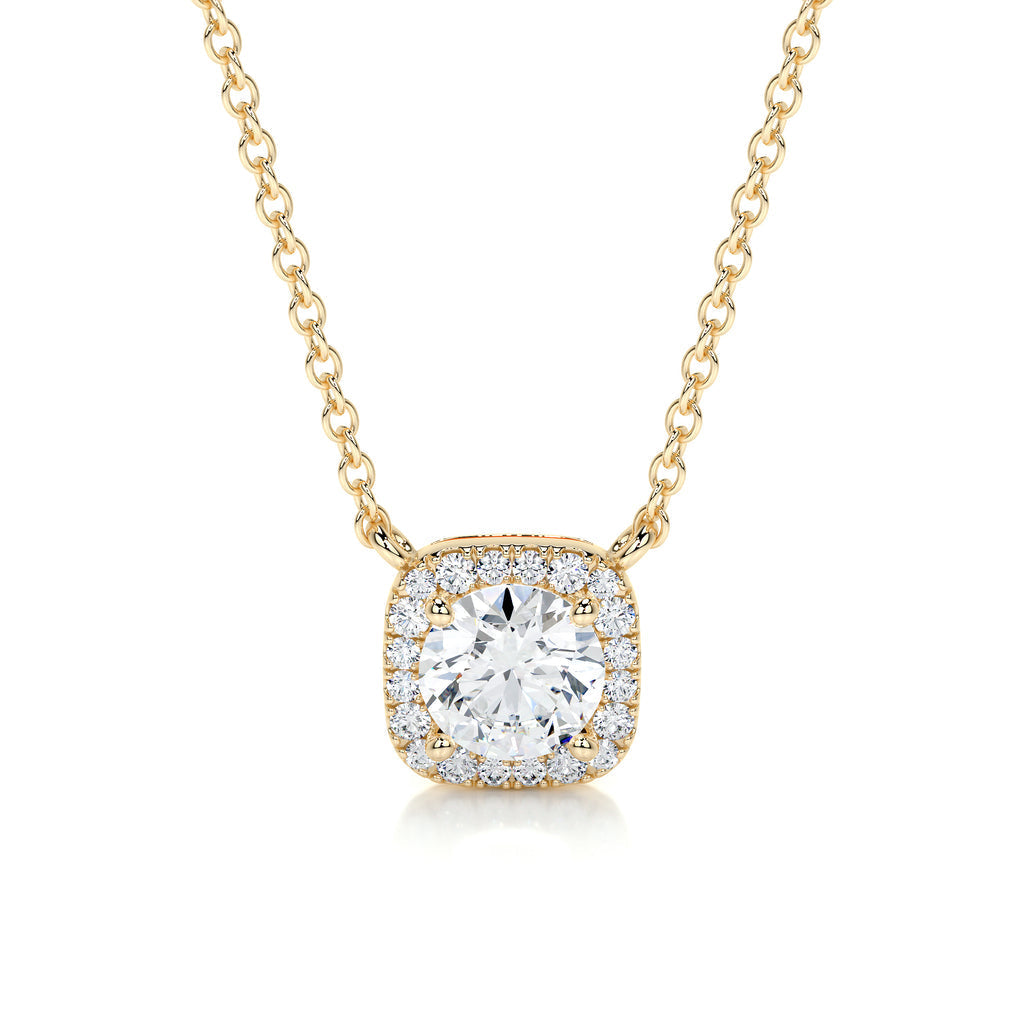 1.0 CT Round Halo CVD F/VS Diamond Necklace 6