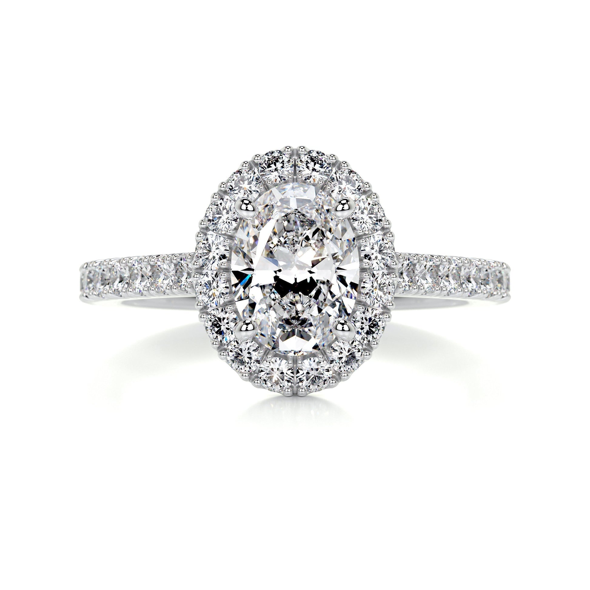 1.5 CT Oval Halo CVD F/VS2 Diamond Engagement Ring 1