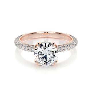 2.0 CT Round Hidden Halo CVD E/VS1 Diamond Engagement Ring 13