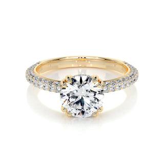 2.0 CT Round Hidden Halo CVD E/VS1 Diamond Engagement Ring 6