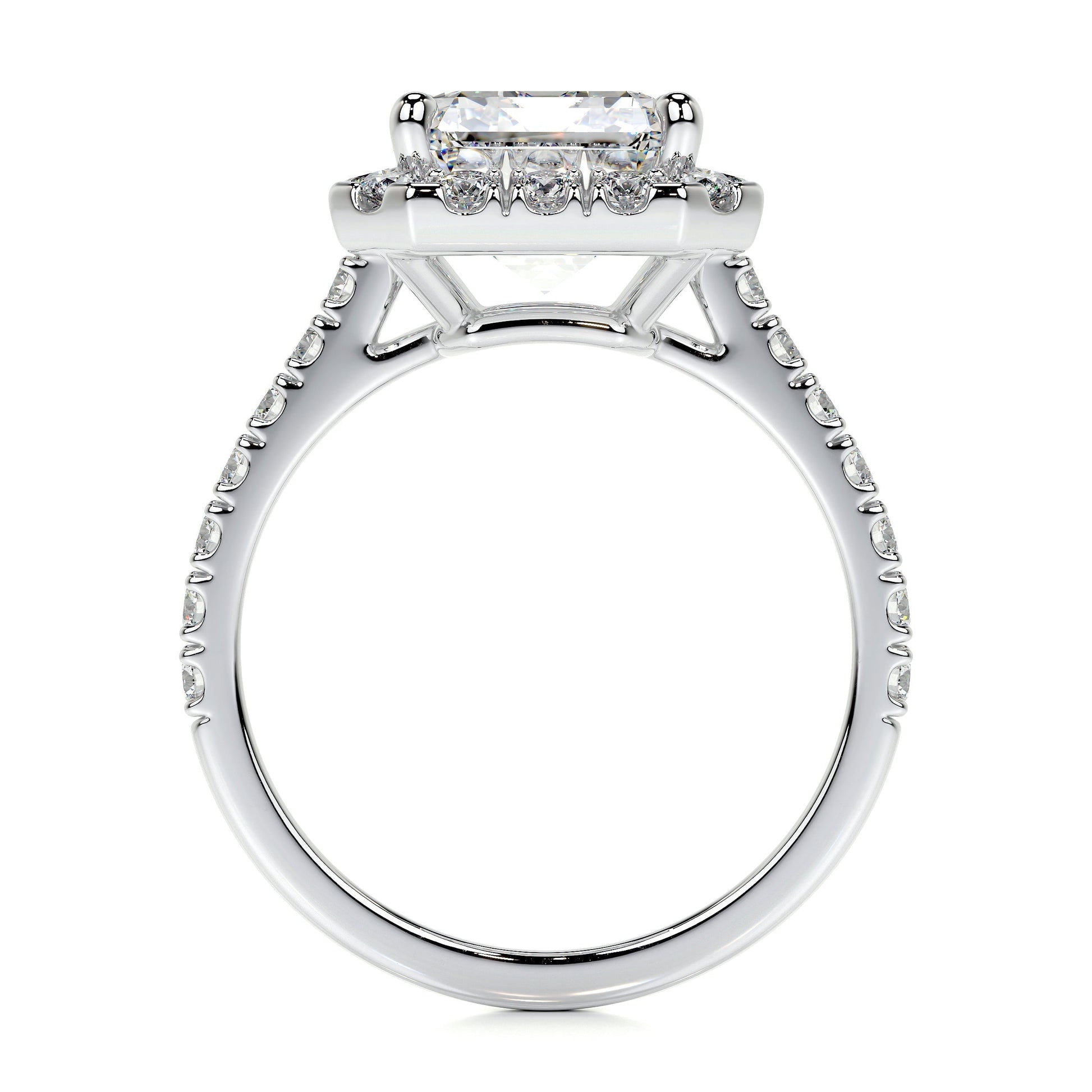 1.50 CT Emerald Halo CVD D/VS1 Diamond Engagement Ring 4