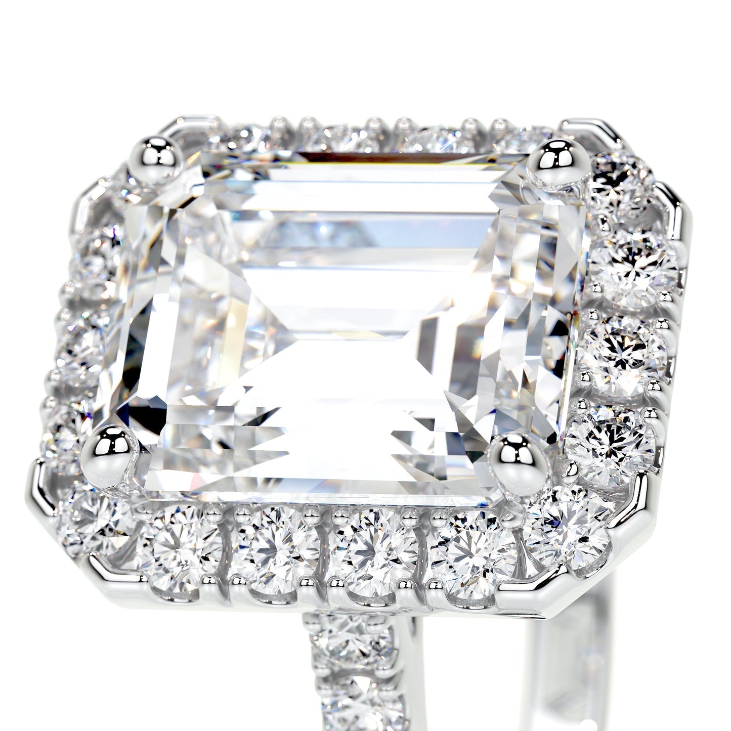 1.50 CT Emerald Halo CVD D/VS1 Diamond Engagement Ring 5
