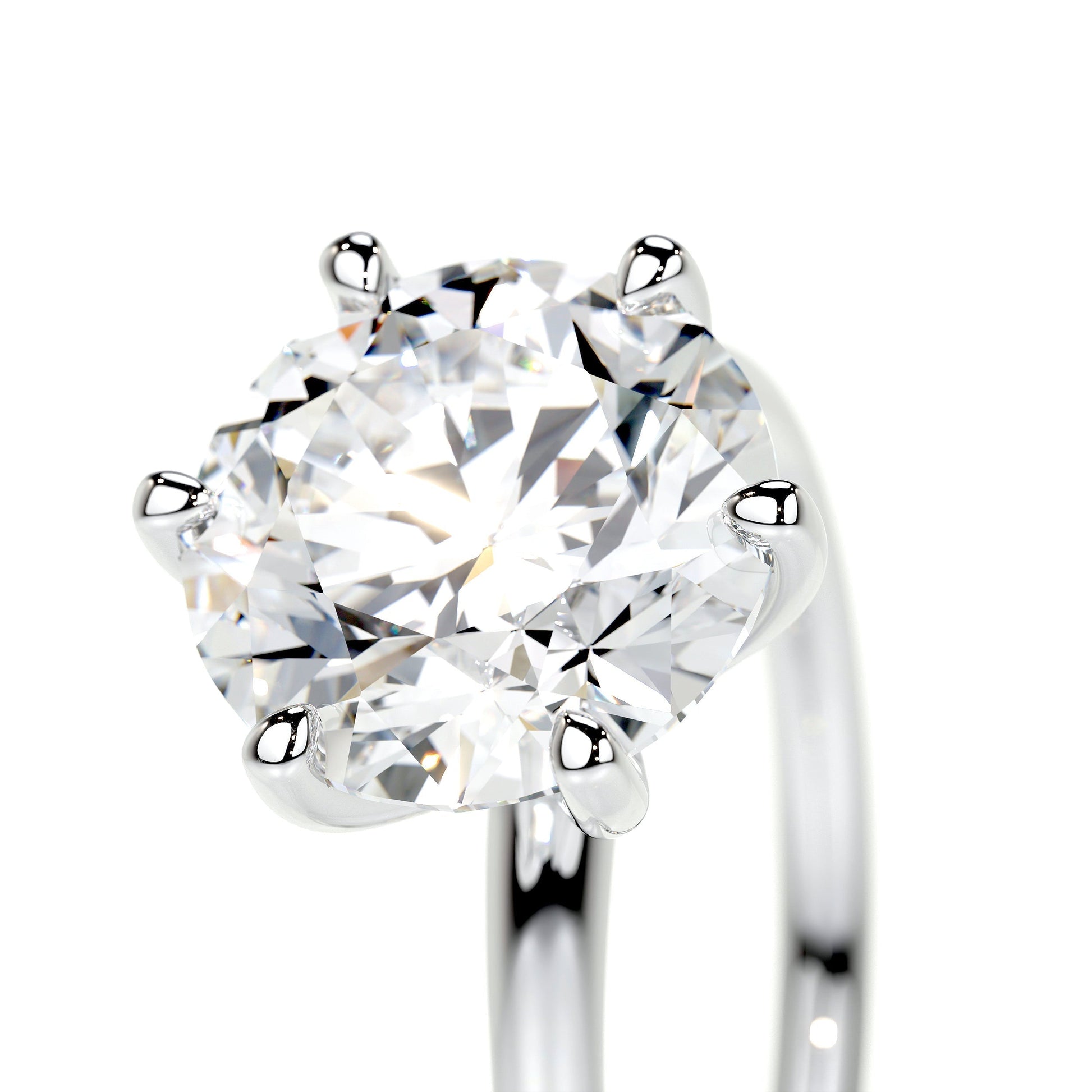 2.0 CT Round Solitaire CVD E/VS2 Diamond Engagement Ring 4