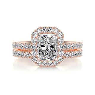 1.50 CT Radiant Halo CVD F/VS Diamond Bridal Ring Set 11