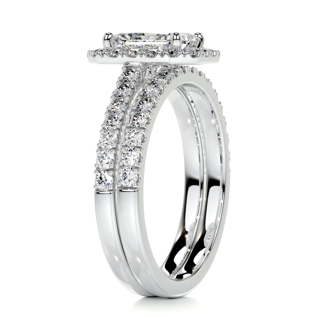 1.50 CT Radiant Halo CVD F/VS Diamond Bridal Ring Set 5